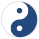yin yang gennemsigtig blå rigtig